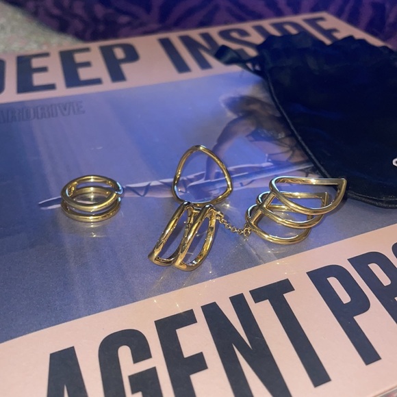 Brand new Agent Provocateur Sheba 18k gold plated rings & bag size M/L - Picture 2 of 6
